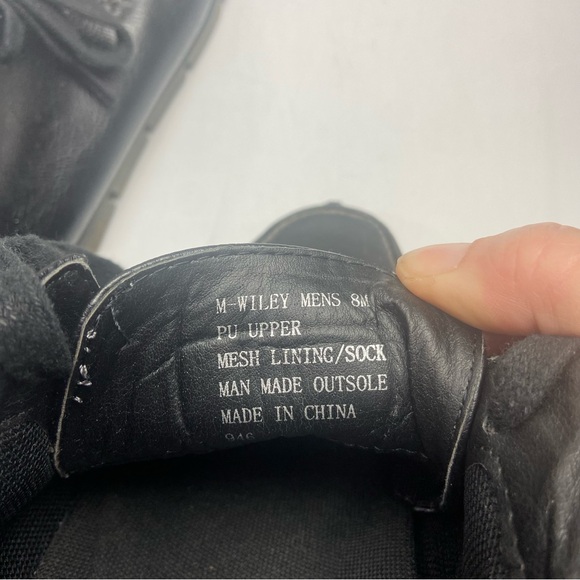 Mens Madden Wiley Size 8 Lace Up Boot Shoe Moc Vegan Faux Leather Black - Picture 8 of 8